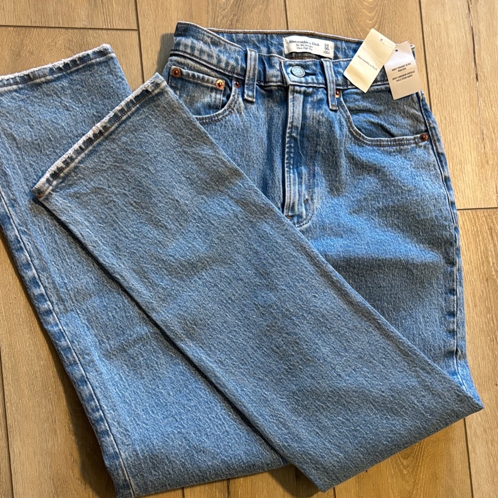 The 90s straight  ultra high rise- Abercrombie Denim Jeans- size 24, 00 SHORT